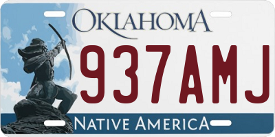 OK license plate 937AMJ