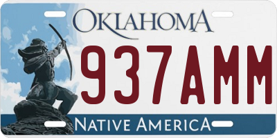 OK license plate 937AMM