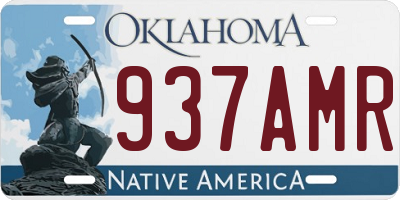 OK license plate 937AMR