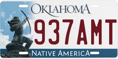 OK license plate 937AMT