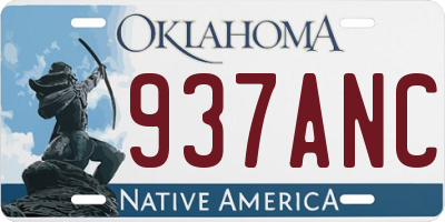 OK license plate 937ANC