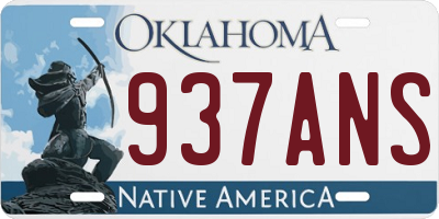 OK license plate 937ANS