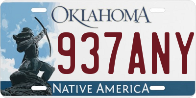 OK license plate 937ANY