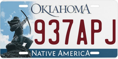 OK license plate 937APJ