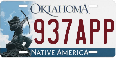 OK license plate 937APP