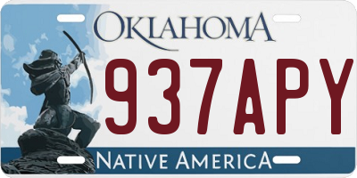 OK license plate 937APY