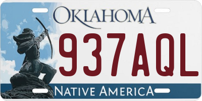OK license plate 937AQL