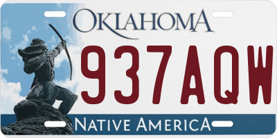 OK license plate 937AQW