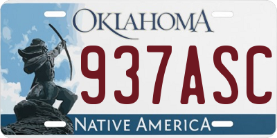OK license plate 937ASC