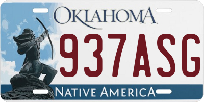 OK license plate 937ASG