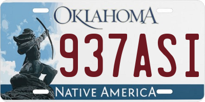 OK license plate 937ASI