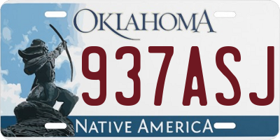 OK license plate 937ASJ