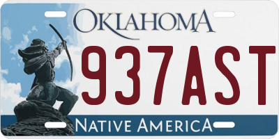 OK license plate 937AST