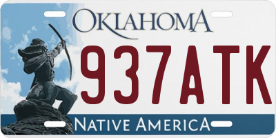OK license plate 937ATK