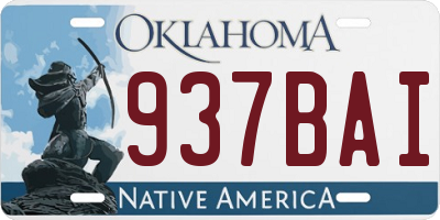 OK license plate 937BAI