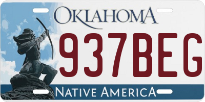 OK license plate 937BEG