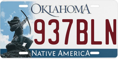 OK license plate 937BLN