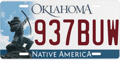 OK license plate 937BUW