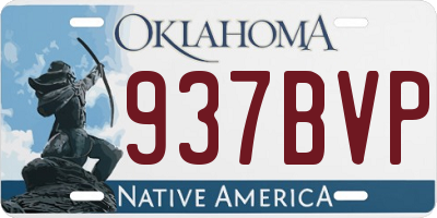 OK license plate 937BVP
