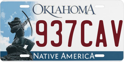 OK license plate 937CAV