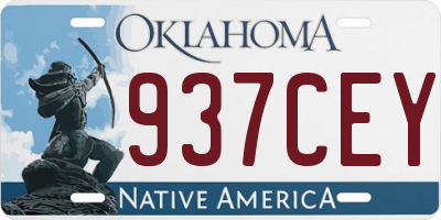 OK license plate 937CEY