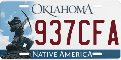 OK license plate 937CFA