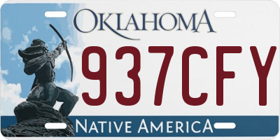 OK license plate 937CFY