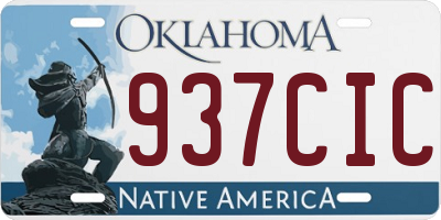 OK license plate 937CIC