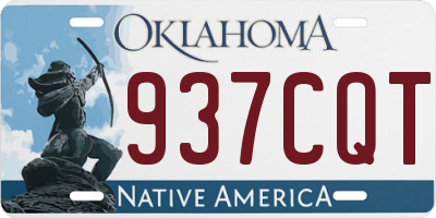 OK license plate 937CQT