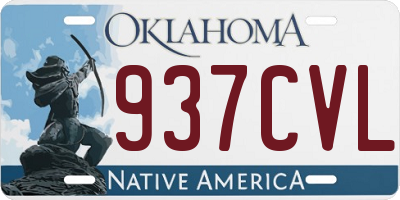 OK license plate 937CVL