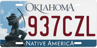 OK license plate 937CZL