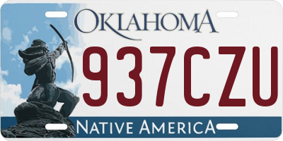 OK license plate 937CZU