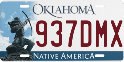 OK license plate 937DMX