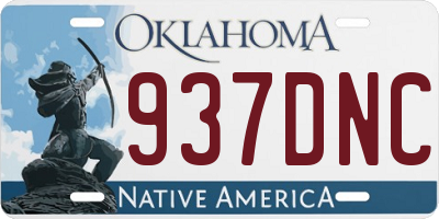OK license plate 937DNC