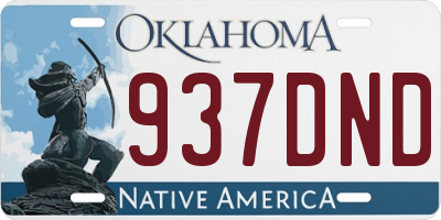 OK license plate 937DND
