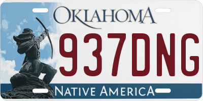 OK license plate 937DNG