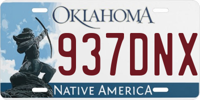 OK license plate 937DNX