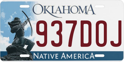 OK license plate 937DOJ