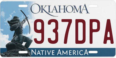 OK license plate 937DPA