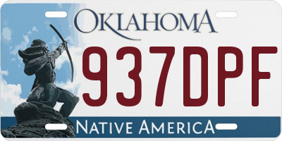 OK license plate 937DPF