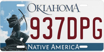 OK license plate 937DPG
