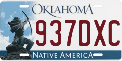 OK license plate 937DXC
