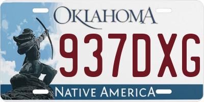 OK license plate 937DXG