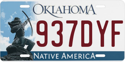 OK license plate 937DYF
