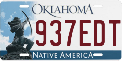 OK license plate 937EDT
