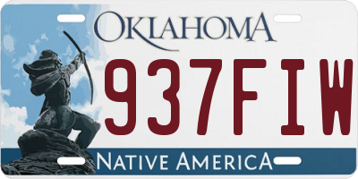OK license plate 937FIW