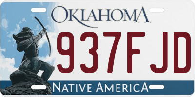 OK license plate 937FJD