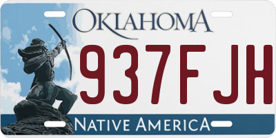 OK license plate 937FJH