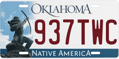 OK license plate 937TWC