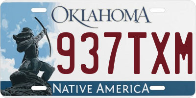 OK license plate 937TXM